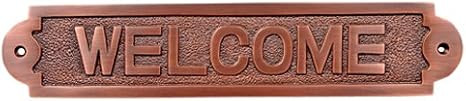 Adonai Hardware Large Welcome Brass Door Sign (Antique Copper) | Amazon (US)