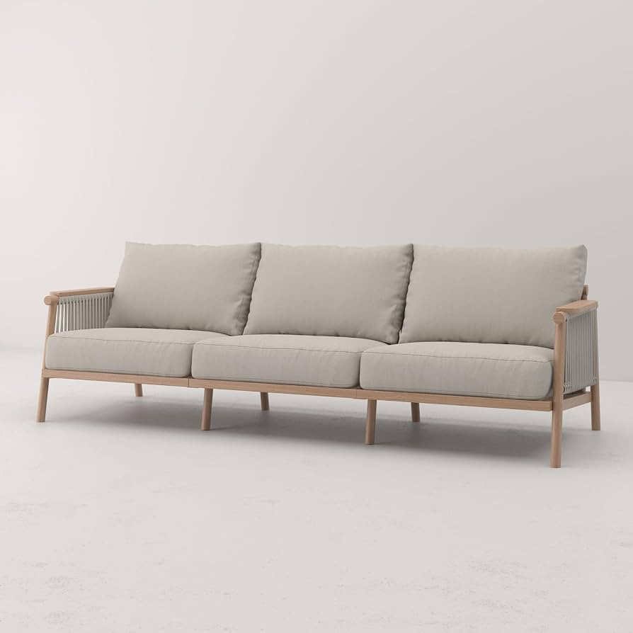 Acanva Modern All-Weather Aluminum Outdoor Patio Sofa with Thick Cushions, Olefin Fabric Sunroom ... | Amazon (US)