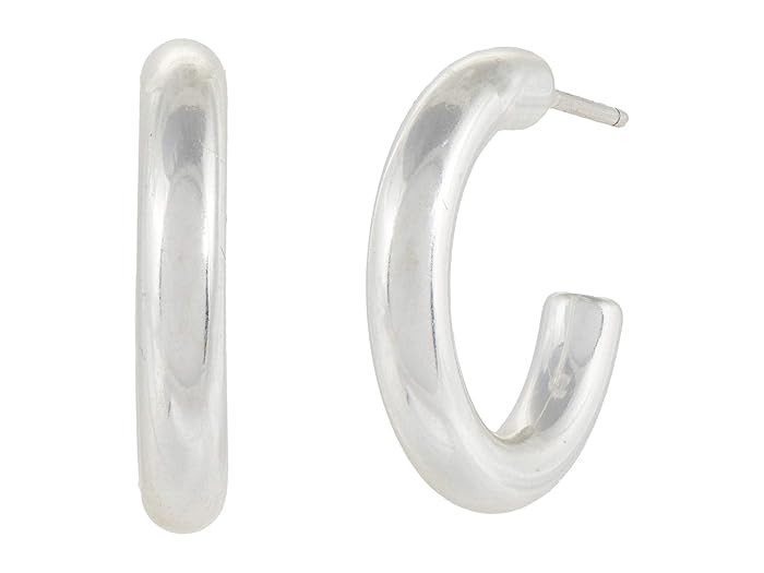 Madewell Chunky Small Hoop Earrings (Light Silver Ox) Earring | Zappos