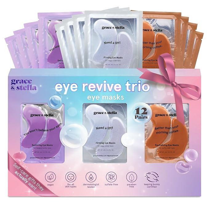 grace & stella Under Eye Patches (12 pairs) Eye Masks for Dark Circles and Puffiness - Stocking S... | Amazon (US)