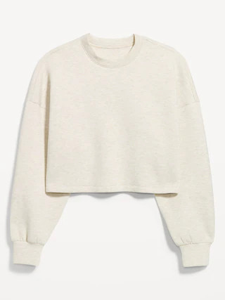 Bounce Fleece Crew-Neck Cropped Sweatshirt | Old Navy (US)