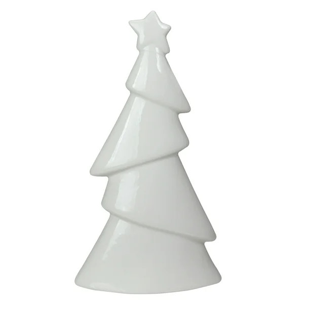 7.5" White Ceramic Asymmetric Christmas Tree Decoration | Walmart (US)