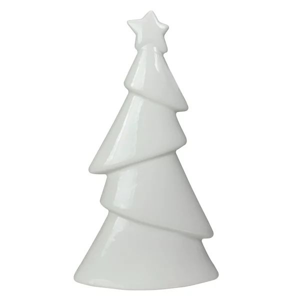 7.5" White Ceramic Asymmetric Christmas Tree Decoration | Walmart (US)
