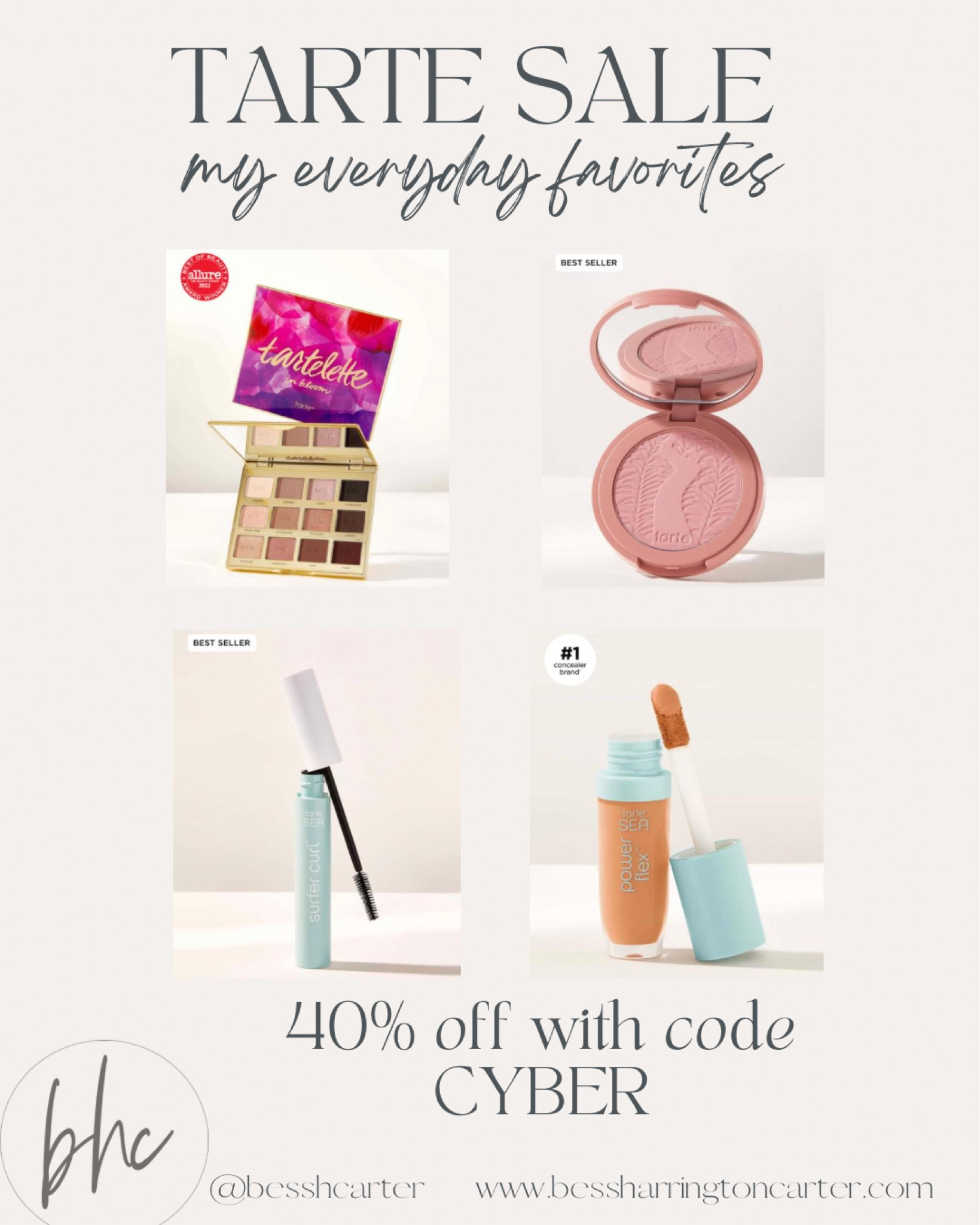 Tarte 40% off + free shipping sale with code CYBER 

#LTKbeauty #LTKsalealert #LTKSeasonal