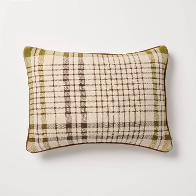 14"x20" Plaid Lumbar Toss Pillow Green - Hearth & Hand™ with Magnolia | Target