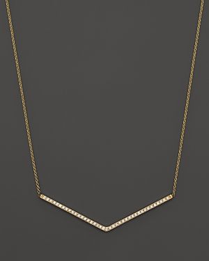 Zoe Chicco 14K Yellow Gold Pave Diamond Wide V Necklace, 16 | Bloomingdale's (US)