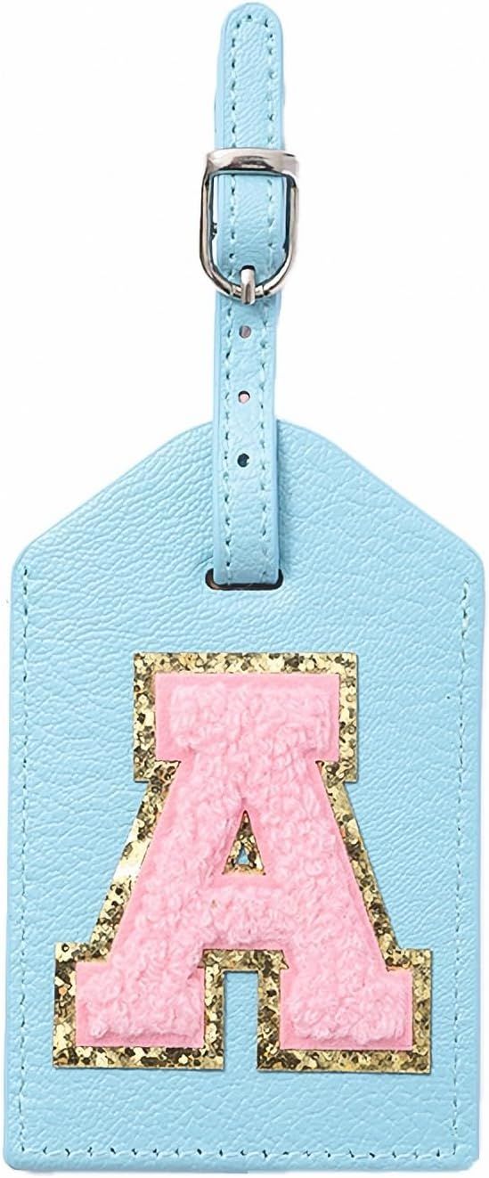 Monogram Luggage Tag, Initial Luggage Tag, Initials Travel Tag, PU Leather Letter Luggage Tag, Mo... | Amazon (US)