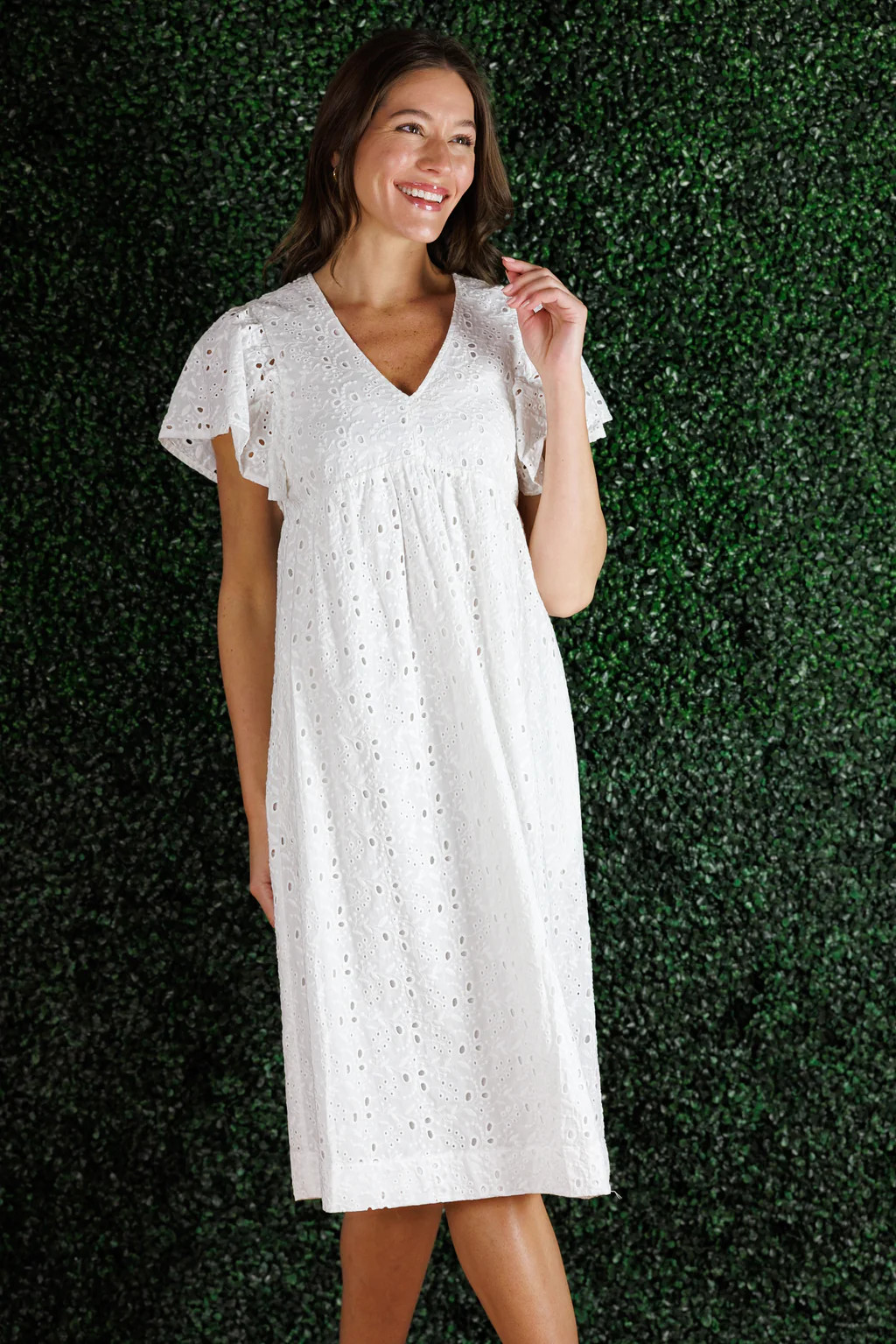 The Avis Dress in White Eyelet | Duffield Lane