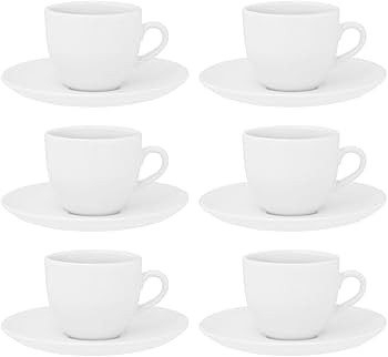Conjunto De 6 Xícaras Grandes 200 Ml Com Pires Coup White - Oxford | Amazon (BR)