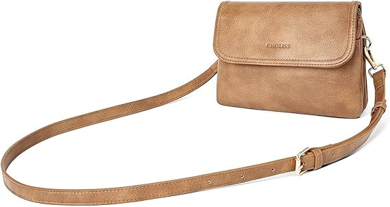 CHOLISS Small Crossbody Bags for Women, Vegan Leather Cell Phone Purse, Mini Travel Purse with Ad... | Amazon (US)