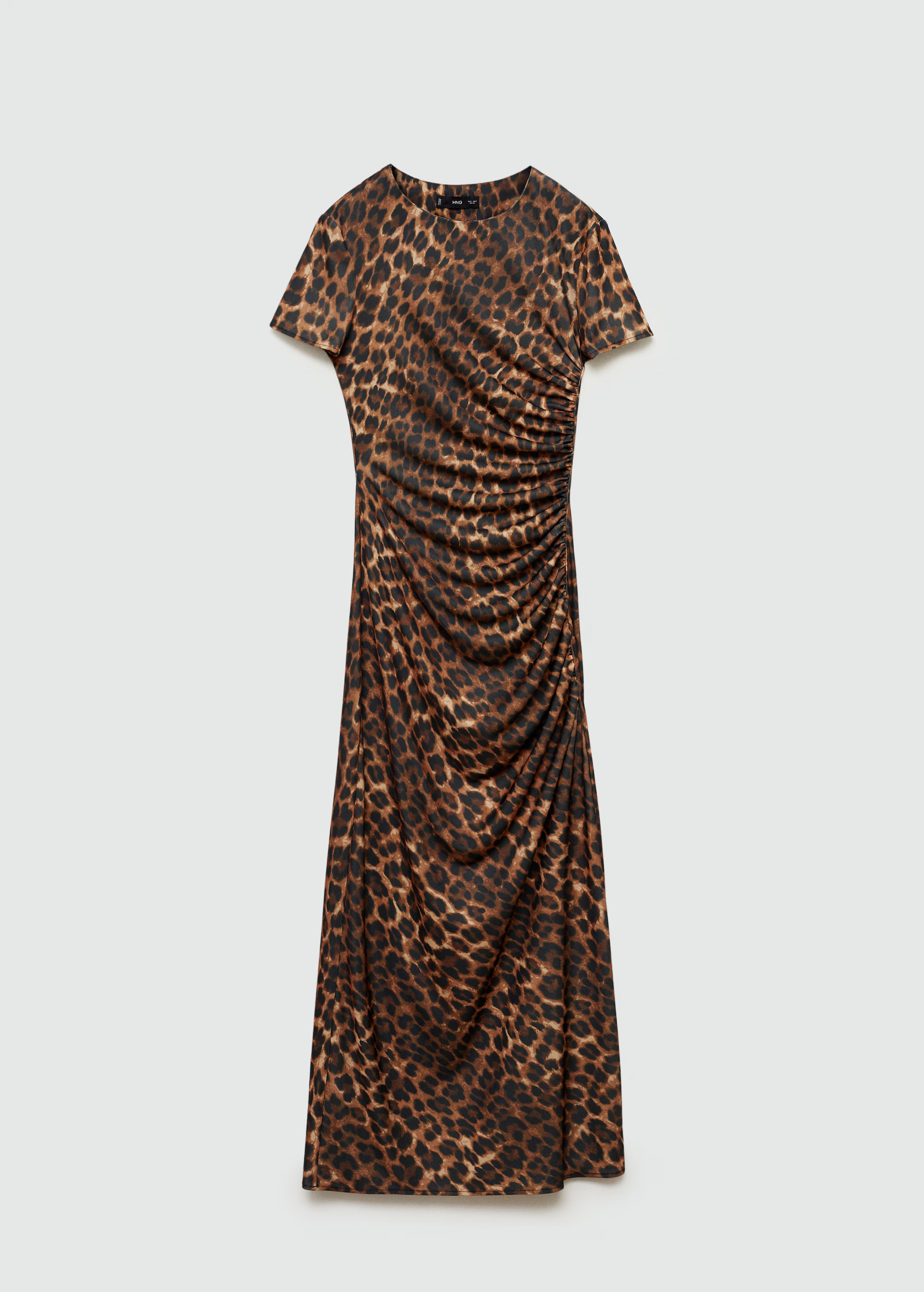 Leopard-print dress with ruffled details | MANGO (US)