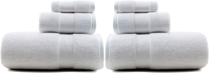 Lauren Ralph Lauren Wescott Towel 6 Piece Set Bundle Sailcloth White - 2 Bath Towels, 2 Hand Towe... | Amazon (US)