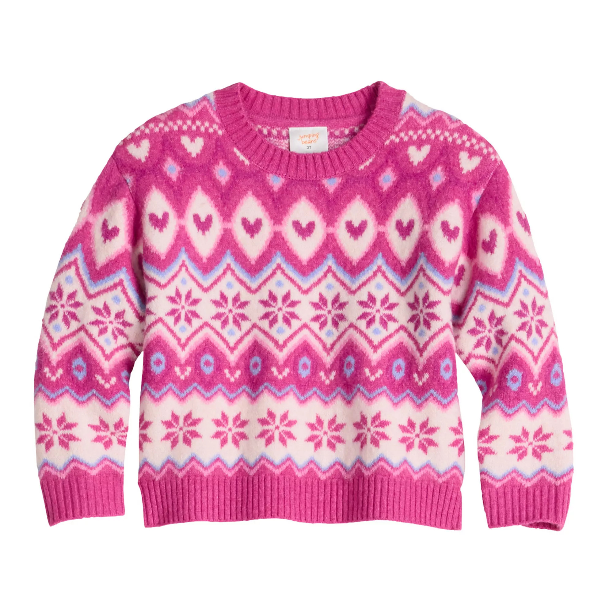 Baby & Toddler Girl Jumping Beans® Jacquard Crew Pullover Sweater | Kohl's