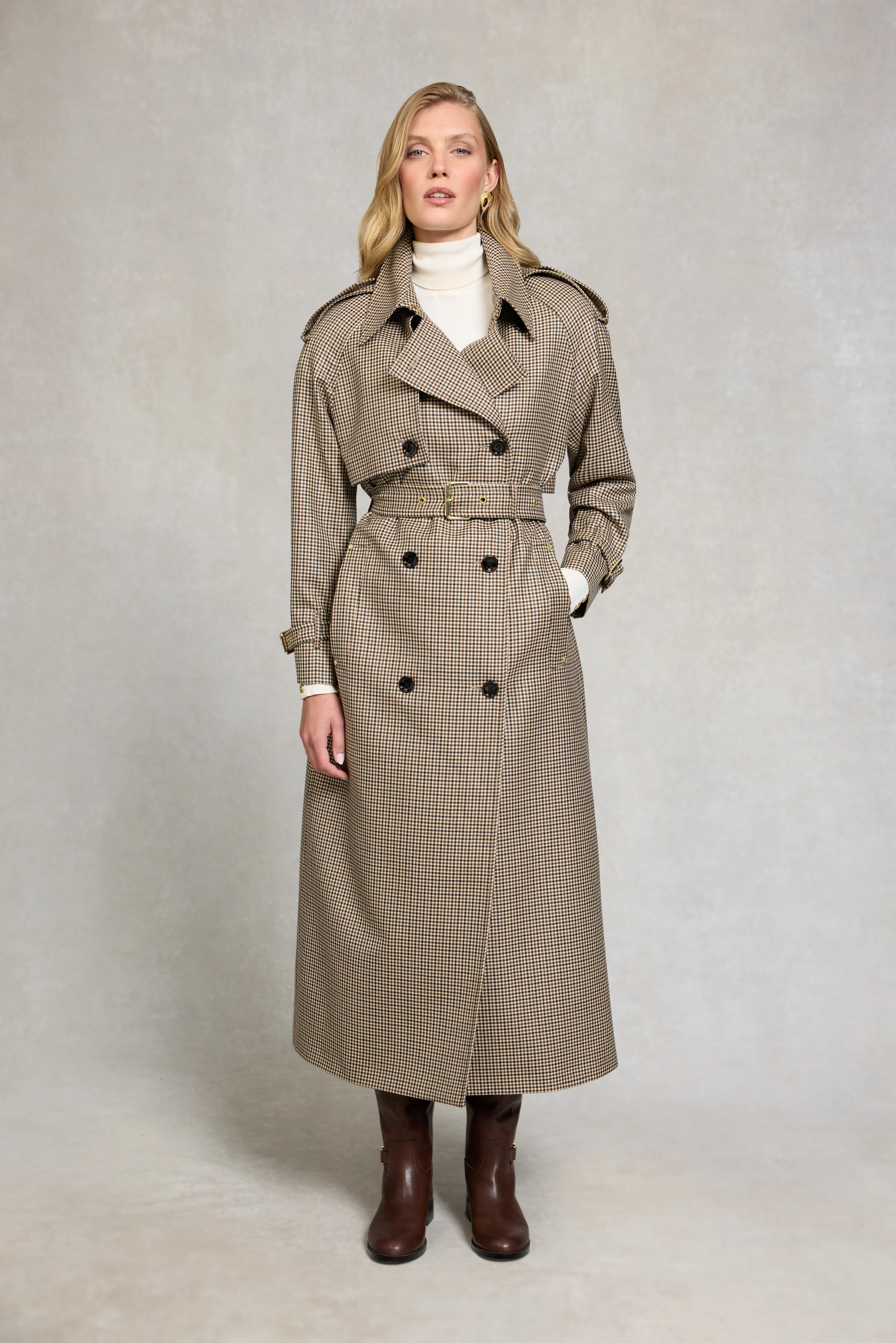 Full Length Soho Trench Coat (Westminster Tweed) | Holland Cooper