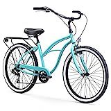 sixthreezero Around The Block Women's Beach Cruiser Bicycle, 7-speed, 26-Inch, Teal Blue with Black  | Amazon (US)