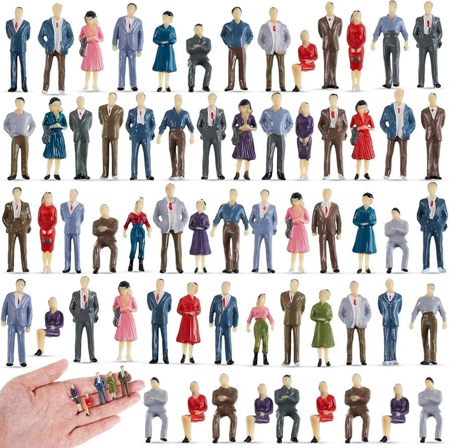 Juexica 100 Pcs 1: 75 Scale Mini People Figurines, Model Trains Architectural Painted People Figu... | Amazon (US)