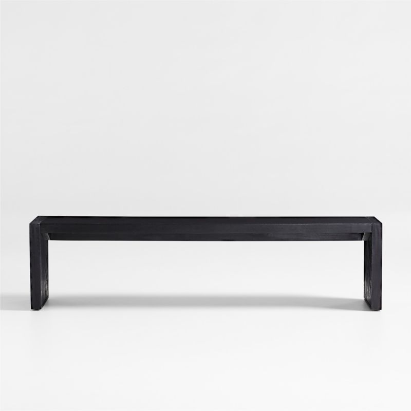 Dunewood 72" Charcoal Wood Dining Bench | Crate and Barrel | Crate & Barrel