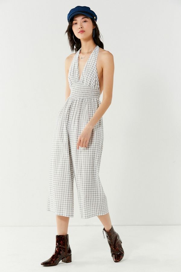 UO Donna Rae Smocked Halter Jumpsuit | Urban Outfitters (US and RoW)