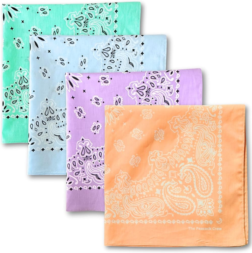 Premium Soft Cotton Bandanas Pack for Men and Women Paisley 22 x 22 inches | Amazon (US)