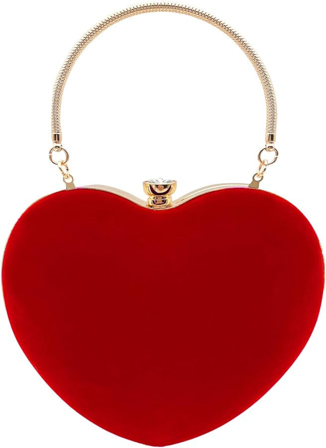 Lytosmoo Women Heart Shaped Handbag Wedding Party Evening Bag Mini Clutch Chain Purse Cocktail Pr... | Amazon (US)