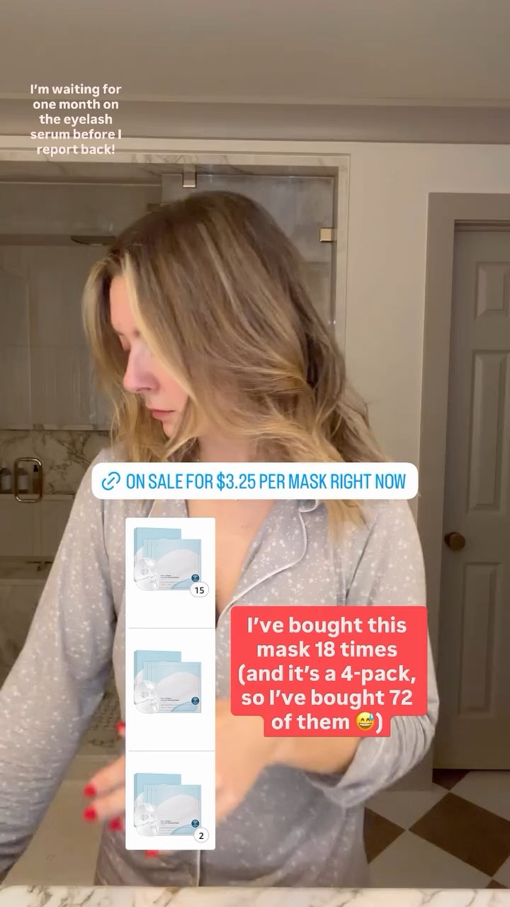 I’ve bought this mask 18 times (and it’s a 4-pack, so I’ve bought 72 of them 😅) I’m waiting for one month on the eyelash serum before I report back! @_babelash @babe_lashofficial @sungbooneditor_global  