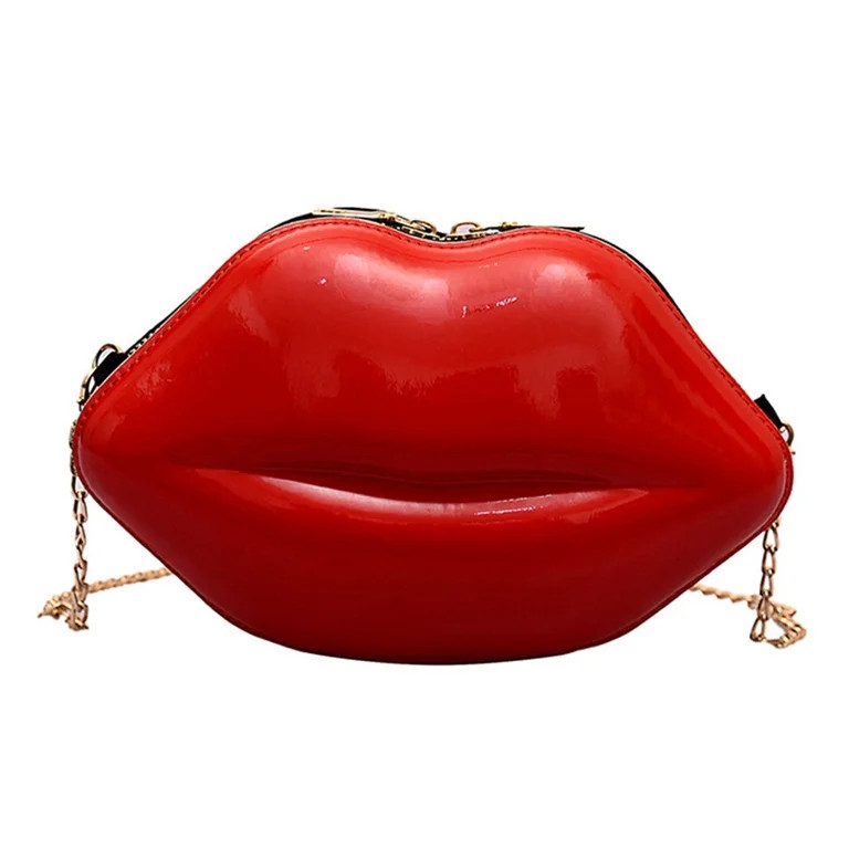 Aurgiarme Women Shoulder Bag Lip Shape Crossbody Bag with Metal Chain Small Banquets Evening Purs... | Walmart (US)