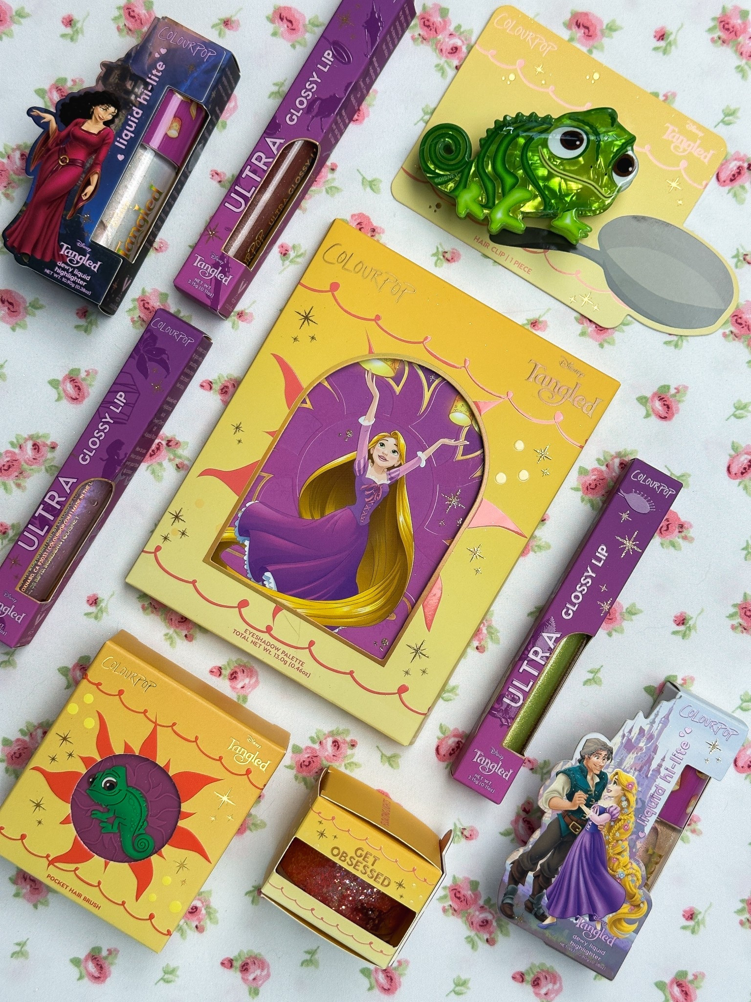 ColourPop x Tangled collection - so cute! Obsessed with the Pascal hair clip + folding brush 🦎 and the colors in the eyeshadow palette are so pretty! I plan on doing swatches tomorrow in the natural light ☀️ (gifted) 

#LTKBeauty #LTKStyleTip #LTKSeasonal