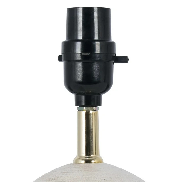 Mainstays 12.75 Inch White Ball Table Lamp with White Linen Shade | Walmart (US)