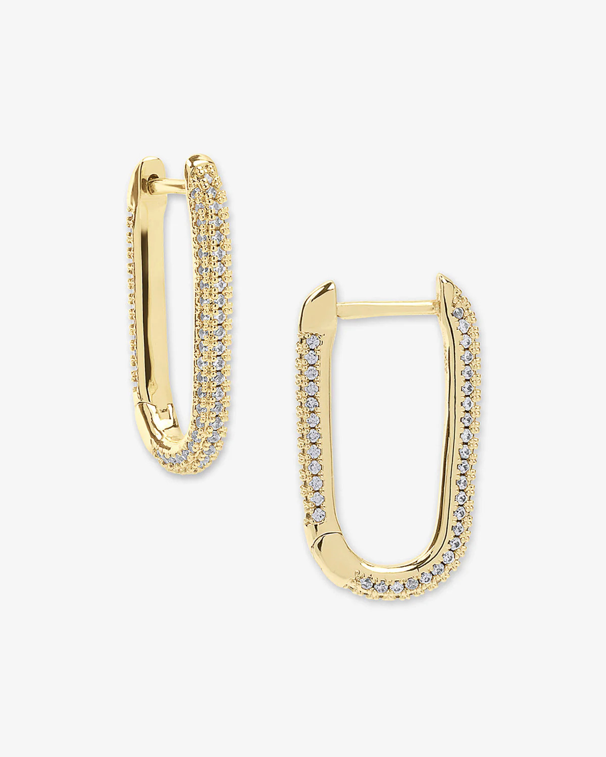 Carrie Pavé Chain Huggies - Gold|White Diamondettes | Melinda Maria Jewelry