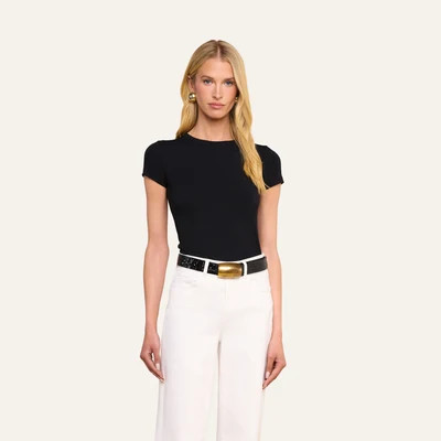 L'AGENCE Ressi Fitted T-Shirt In Black | L'Agence