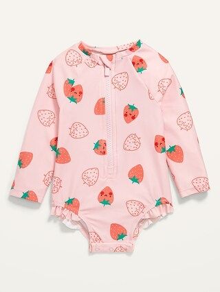 Printed Long-Sleeve Zip-Front Rashguard for Baby | Old Navy (CA)