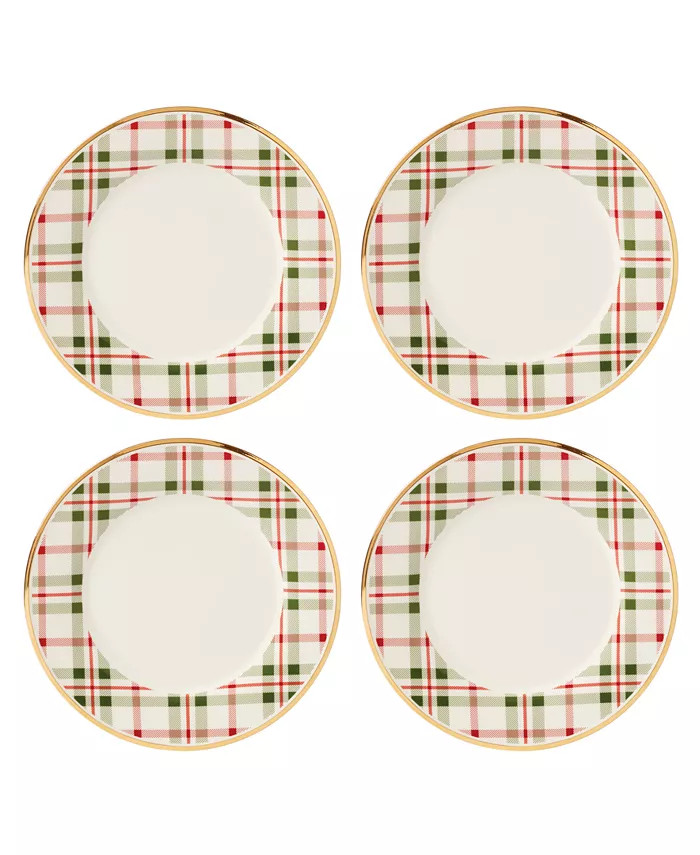 Lenox Holiday Plaid Porcelain Dinner Plates, Set Of 4 - Macy's | Macy's