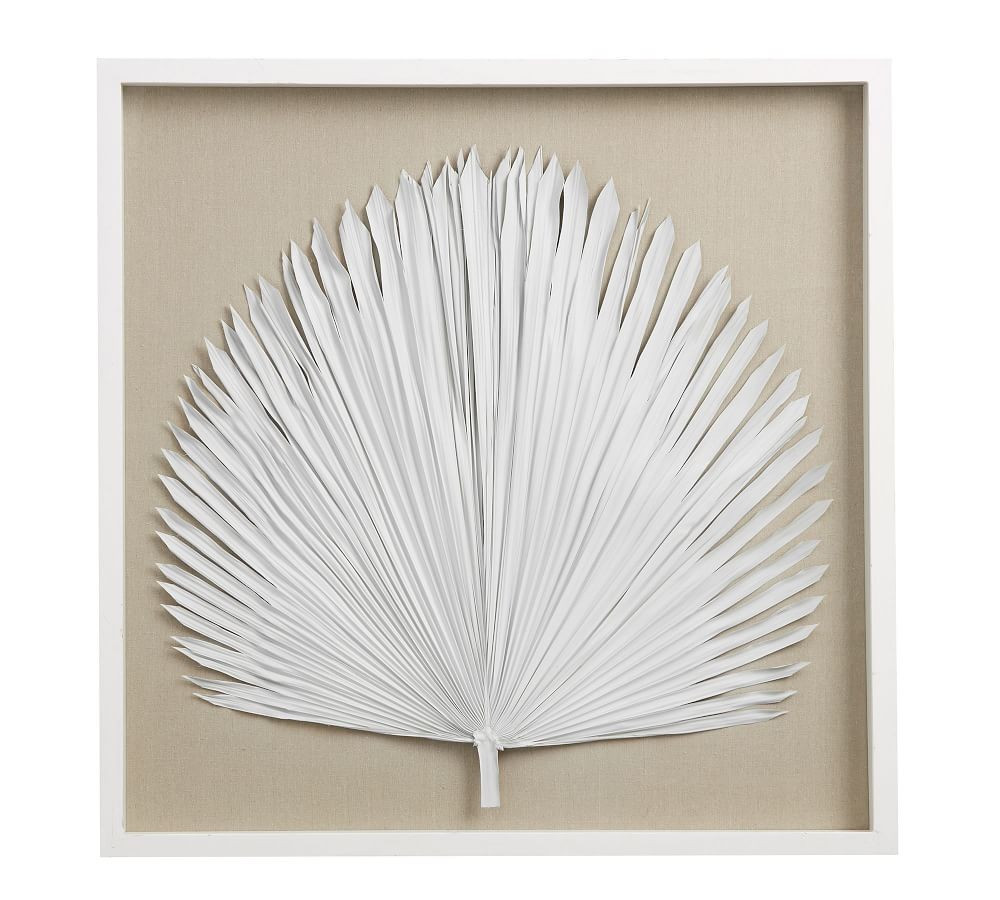 Palm Leaf Shadow Box Art, White, Large | Pottery Barn (US)