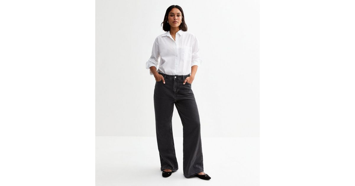 Black Adalae High-Waist Wide Leg Jeans
						
						Add to Saved Items
						Remove from Saved It... | New Look (UK)