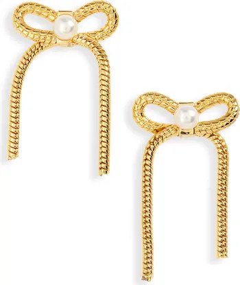 Lele Sadoughi Imitation Pearl Bow Stud Earrings | Nordstrom | Nordstrom