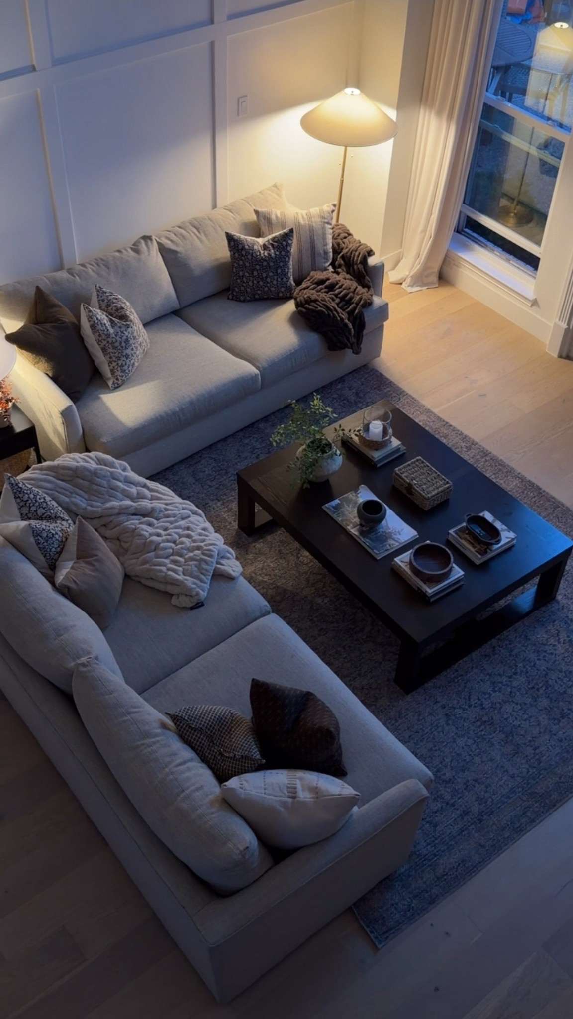 Nighttime living room views ❤️ Couches are Bishop by Home Zone Furniture and this coffee table is my fave ever!! 

#LTKHome