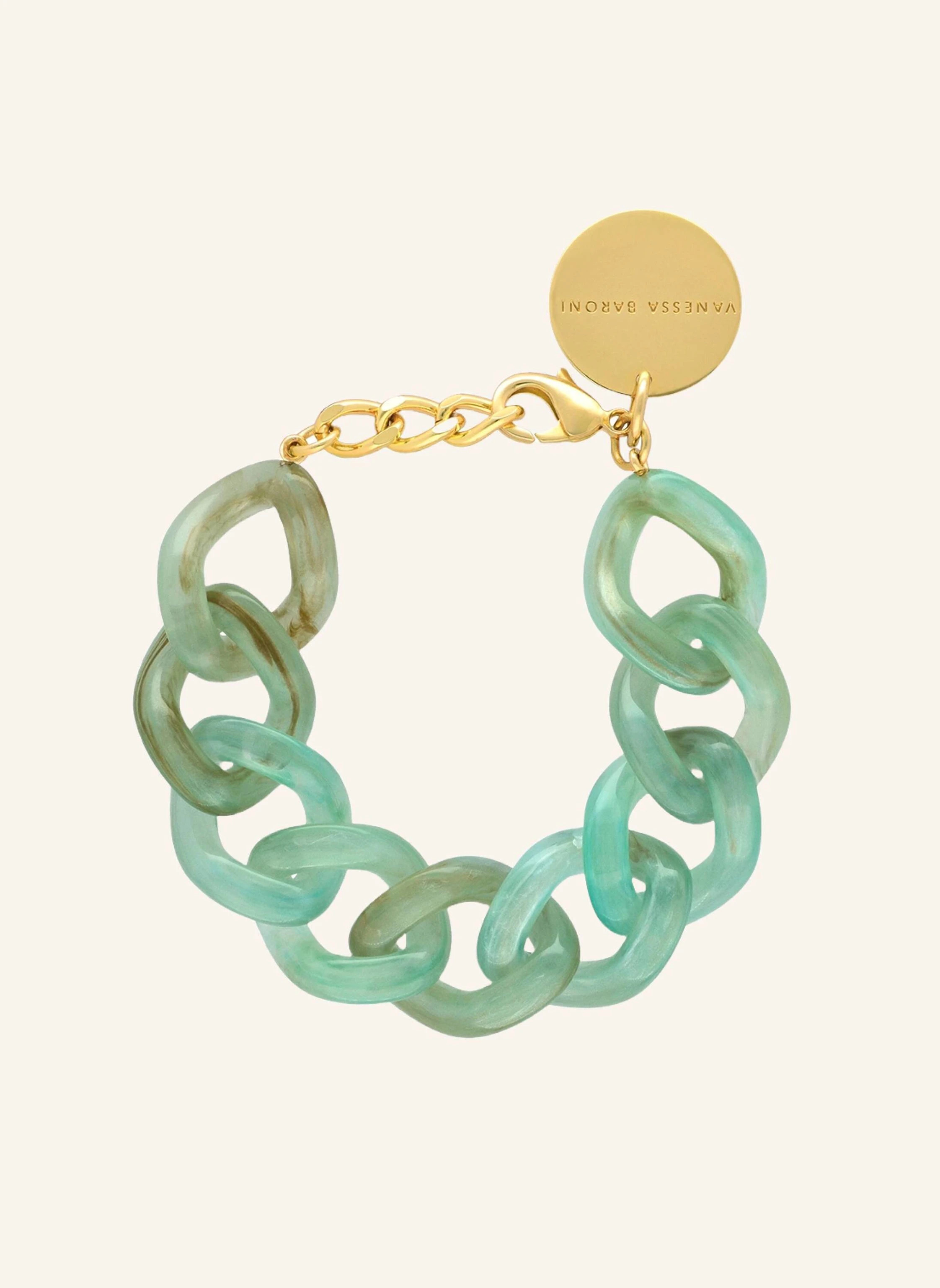 VANESSA BARONI Armband FLAT CHAIN BRACELET JADE by GLAMBOU in gr\u00fcn | Breuninger (DACH)