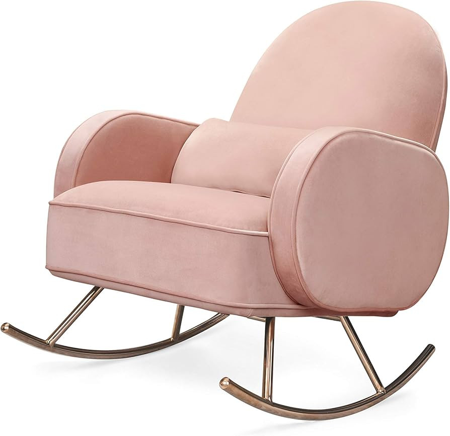 Compass Rocker in Blush Velvet with Rose Gold Legs, Greenguard Gold and CertiPUR-US Certified | Amazon (US)