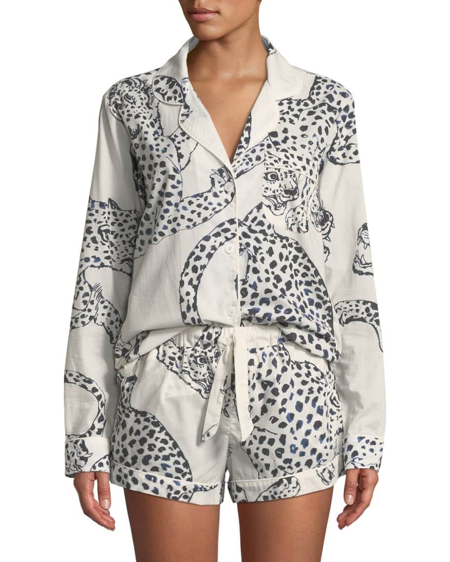 Leopard Print Classic Short Pajama Set | Neiman Marcus
