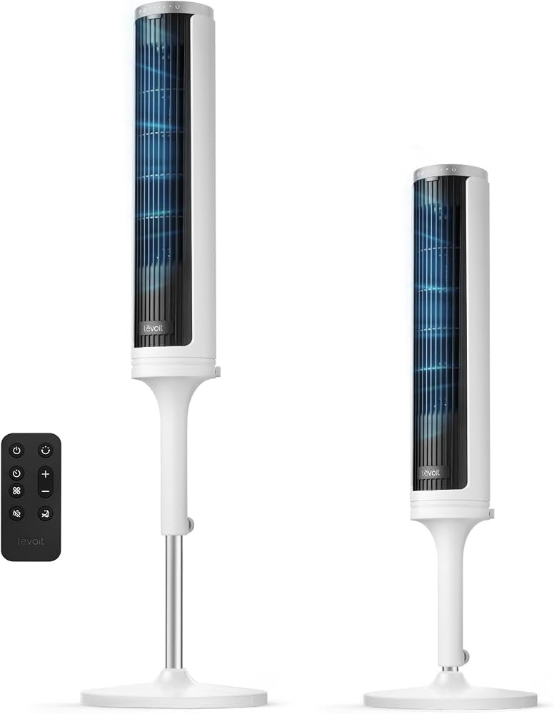 Levoit Tower Fan for Bedroom, Standing Fan with 36\u201d-47\u201d Adjustable Height | Amazon (US)