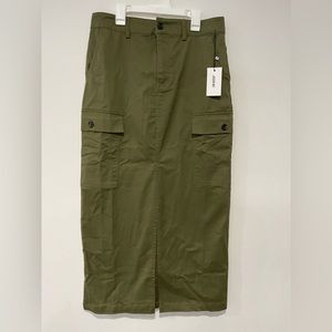 New Jason Wu Army green midi cargo skirt die Small | Poshmark
