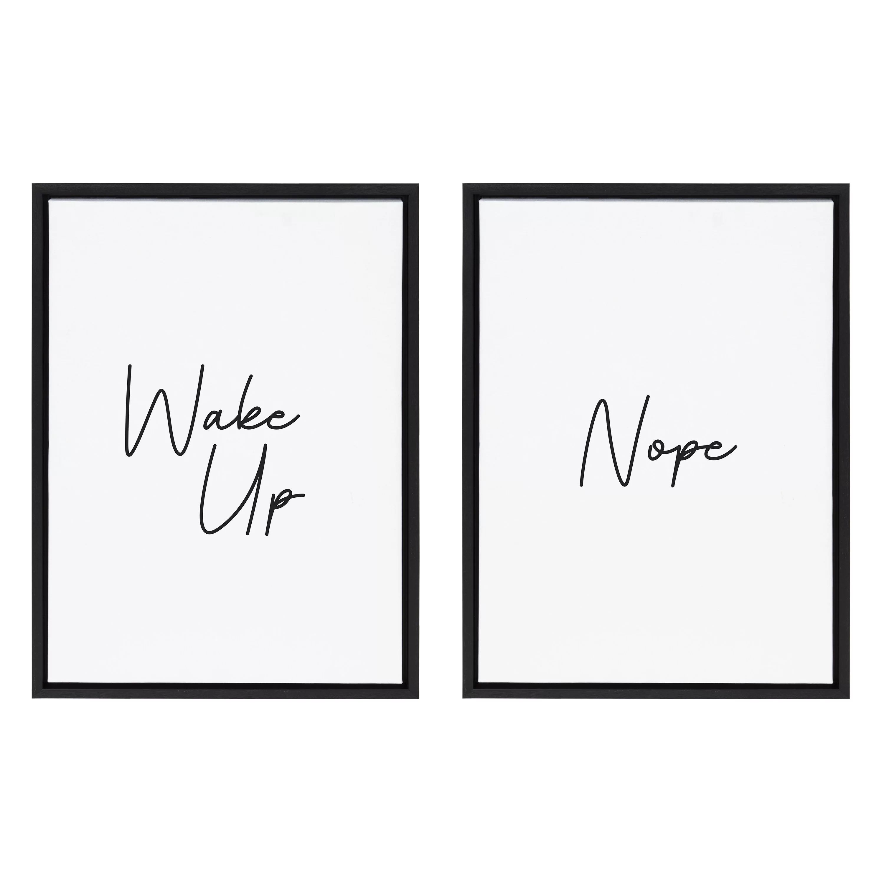 Sylvie Wake Up and Nope 18 in x 24 in Framed Painting Canvas Art Prints, by Kate and Laurel Set o... | Walmart (US)