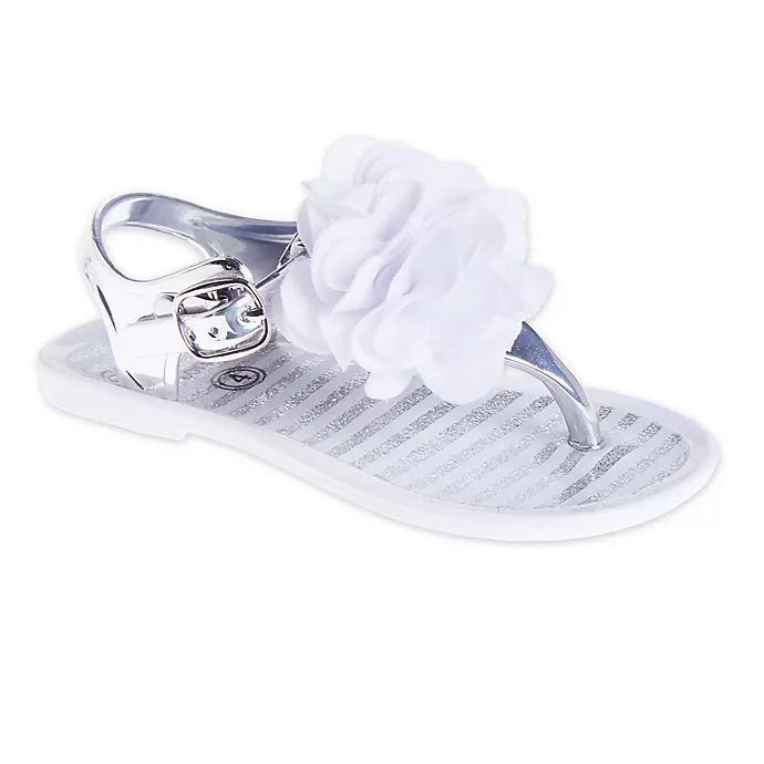 Stepping Stones Flower Jelly Sandal in Silver | buybuy BABY