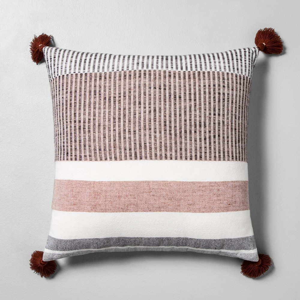 Striped Throw Pillow Sour Cream / Rust / Black - Hearth & Hand with Magnolia | Target
