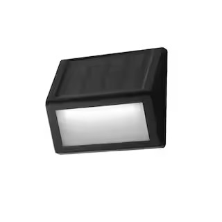 Hampton Bay 10 Lumen Black LED Weather Resistant Outdoor Solar Stair Light (4-Pack) NXT-1780 - Th... | The Home Depot