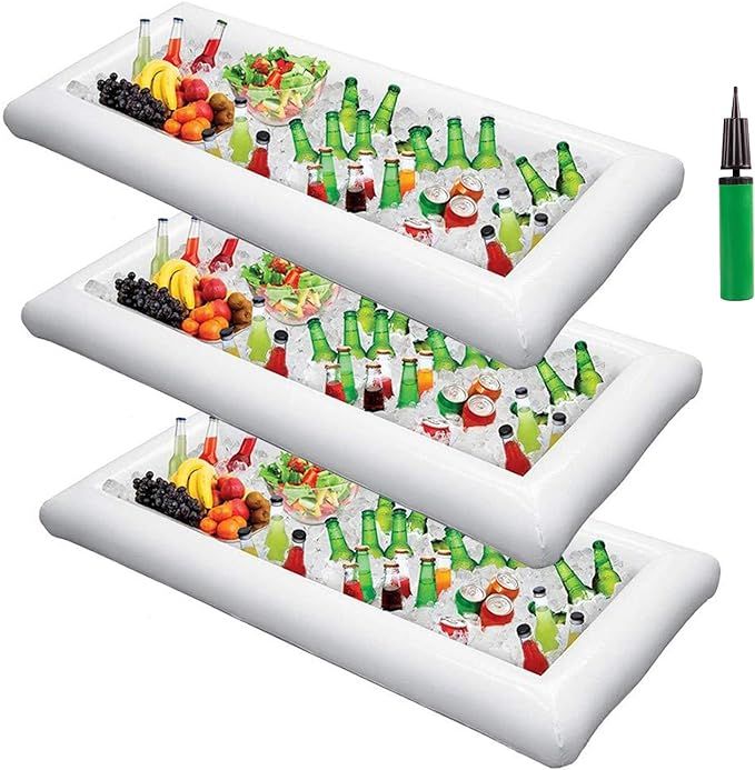 Inflatable Serving Bar Salad Ice Tray Food Drink Containers - BBQ Picnic Pool Party Supplies Buff... | Amazon (US)