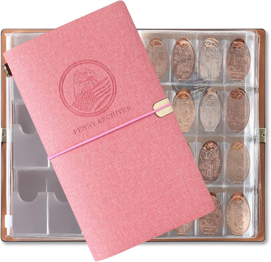 MUDOR Pressed Penny Collecting Book with Archival Diary, Souvenir Penny Book Holds 203 Coins, Pre... | Amazon (US)