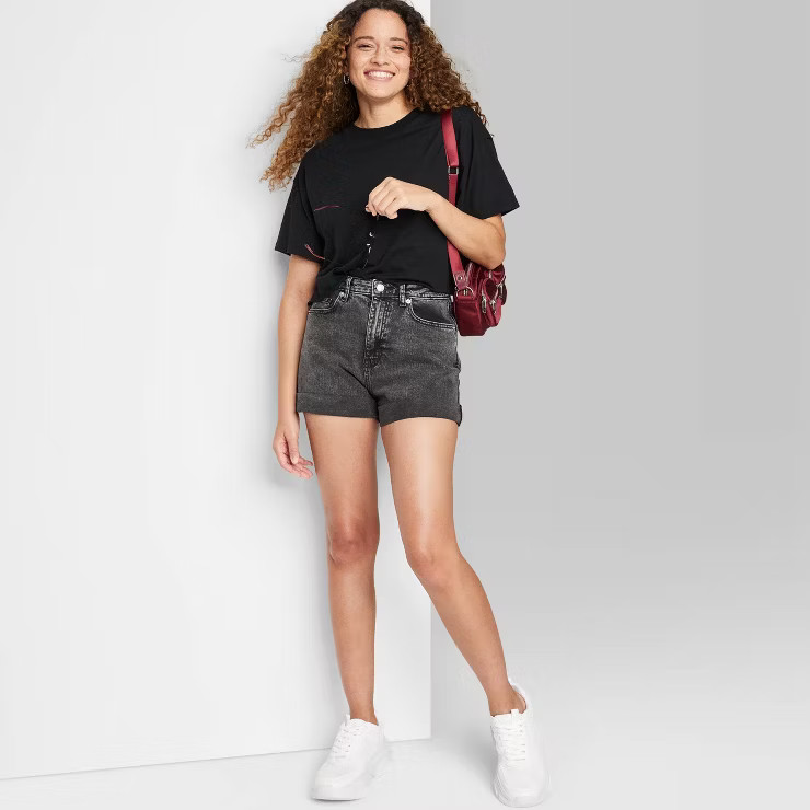 Women's Super-High Rise Curvy Rolled Cuff Jean Shorts - Wild Fable™ | Target