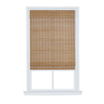 allen + roth 36-in x 72-in Carbonized Light Filtering Cordless Roman Shade | Lowe's