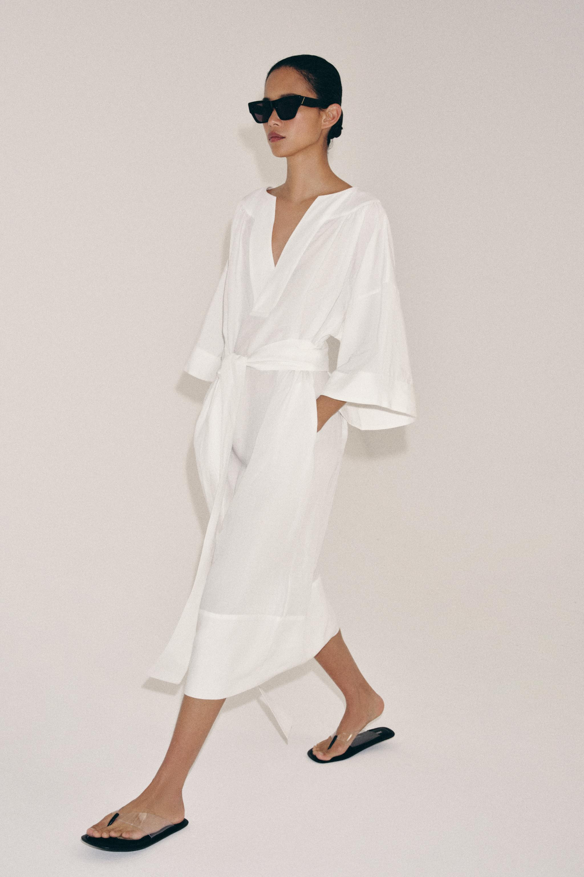 ZW COLLECTION TUNIC DRESS WITH BELT | Zara UK